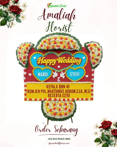 Papan Bunga Pernikahan Air Napal